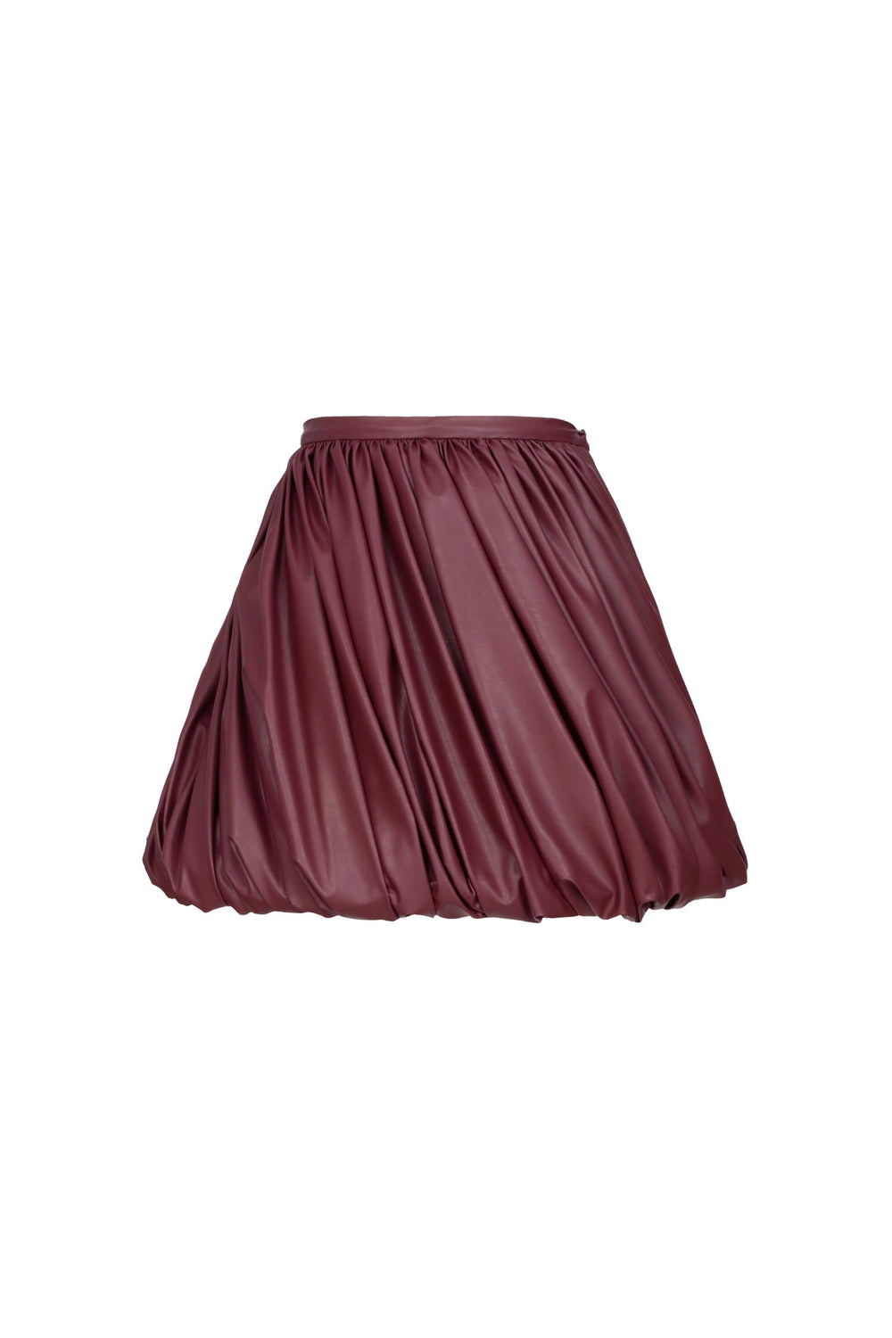 Draped Eco-Leather Mini Skirt