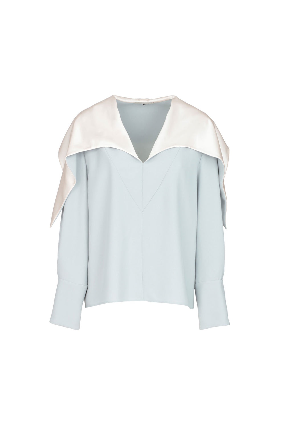 Crêpe Blouse With Silk Collar