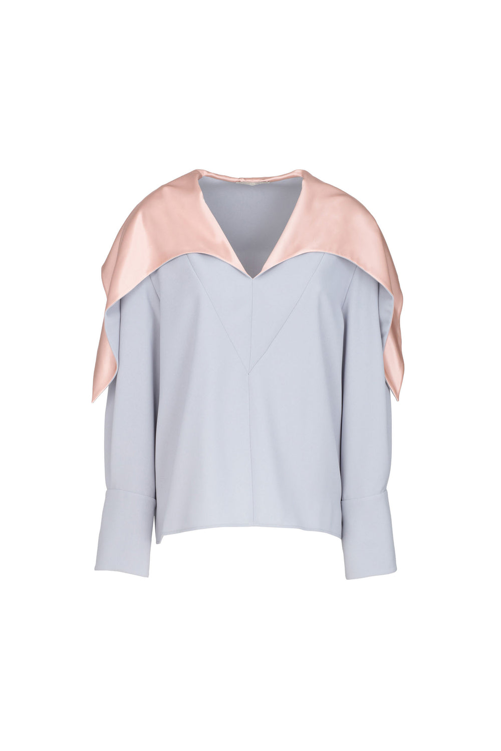 Crêpe Blouse With Silk Collar