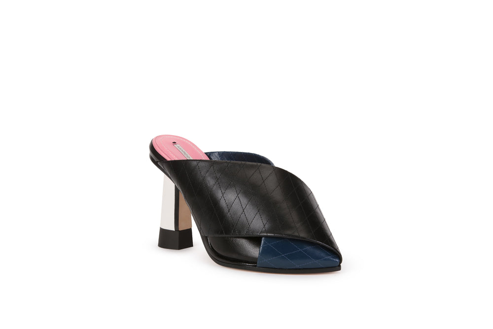 Multicolor leather sabot