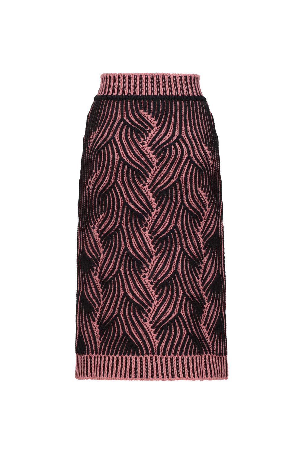 Cable-knit Bicolor Skirt