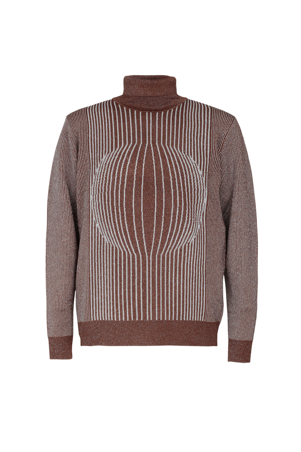 Optical Lurex-trimmed Turtleneck Jumper