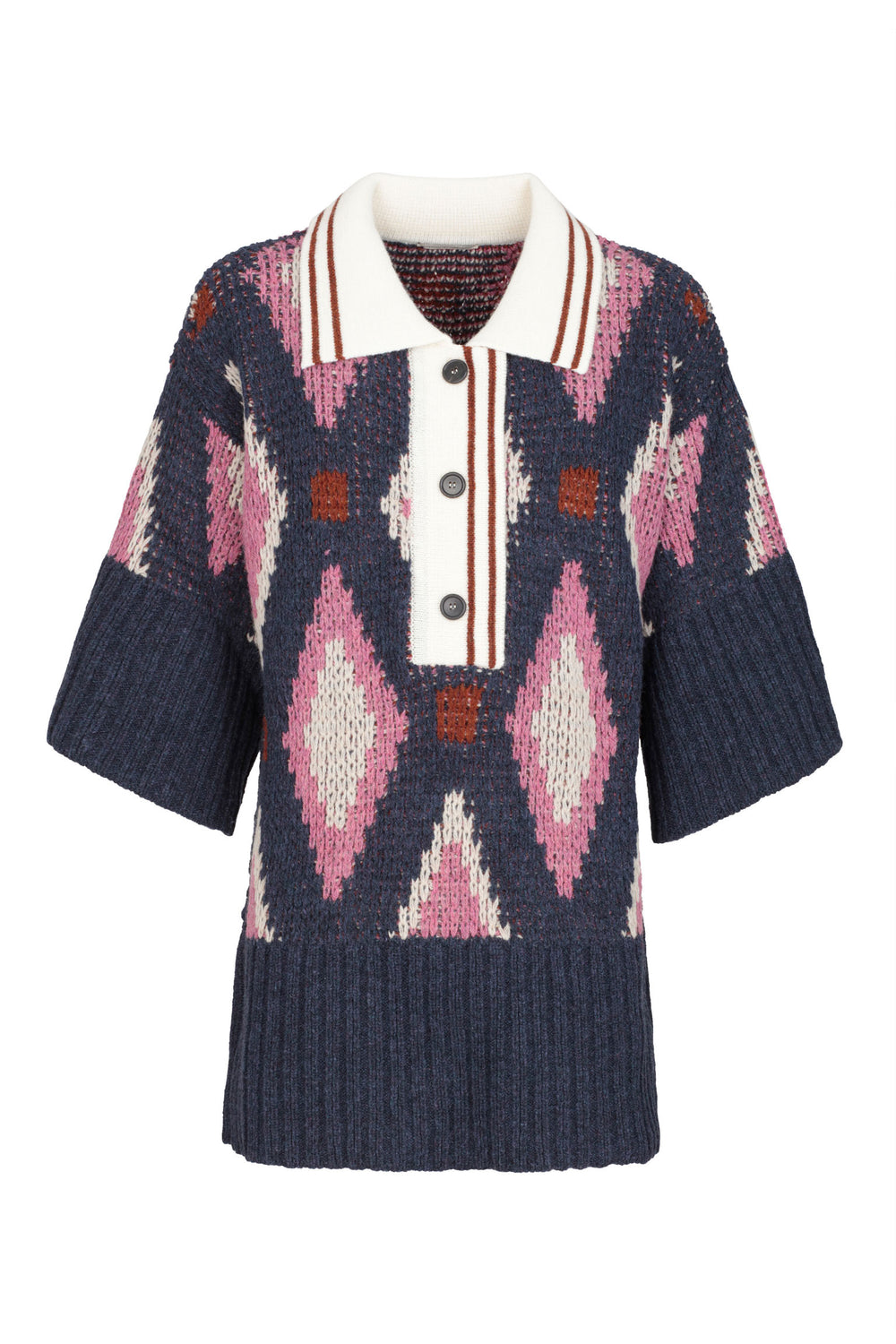 Maxi Shetland Jacquard-Knit Polo