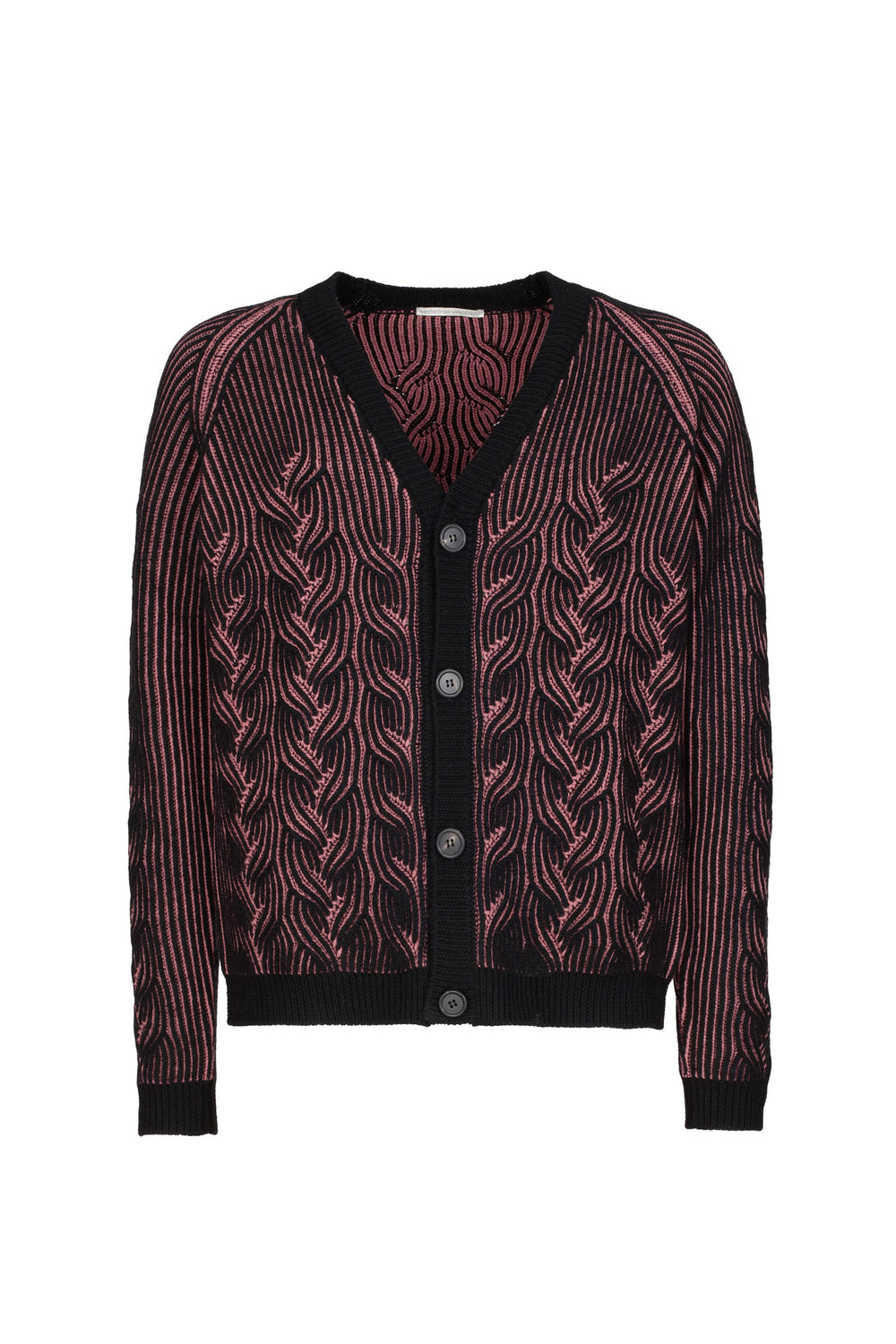 Cable-knit Bicolor Cardigan