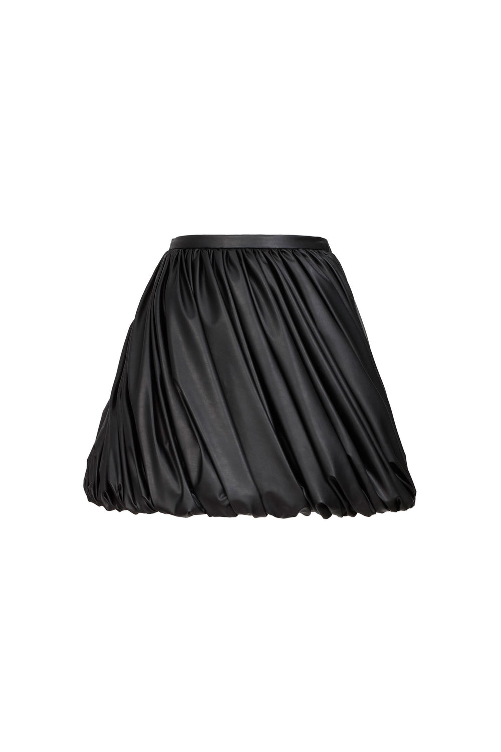 Draped Eco-Leather Mini Skirt
