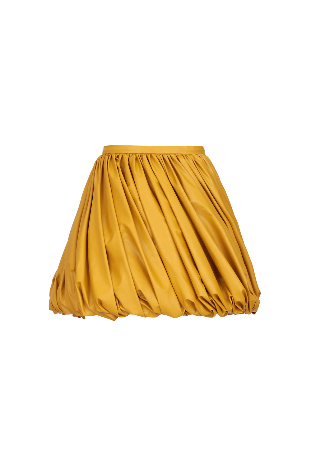 Draped Eco-leather Mini Skirt