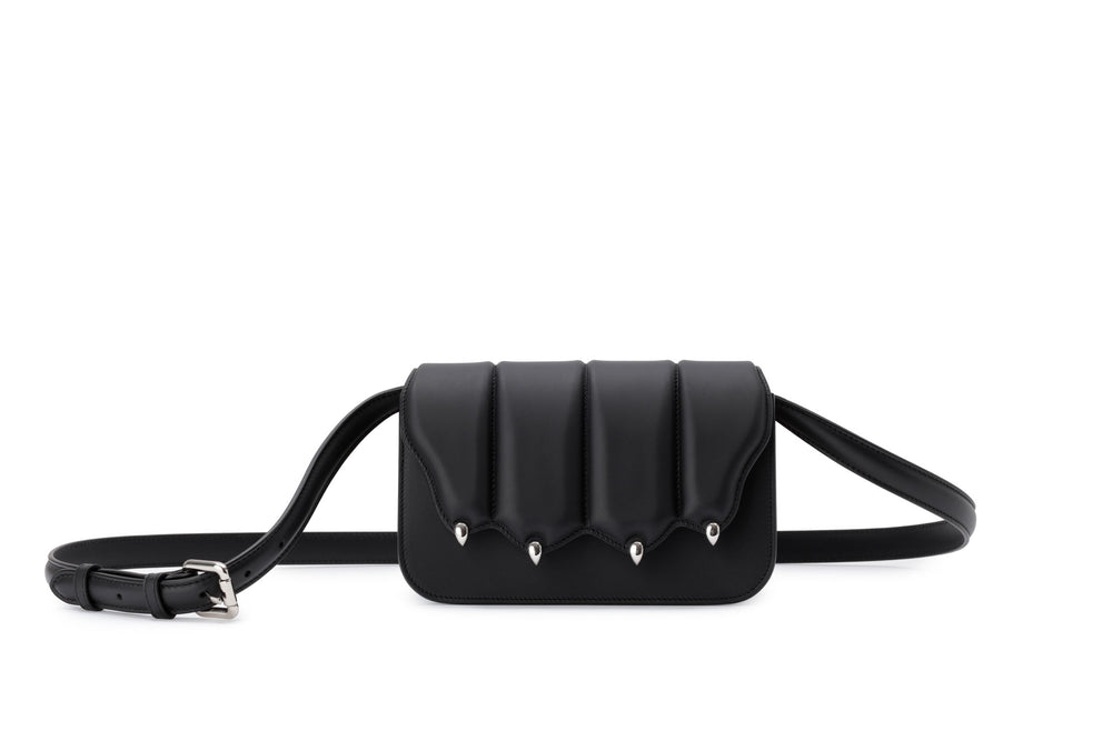 TAPE XS clutch bag in black calfskin leather