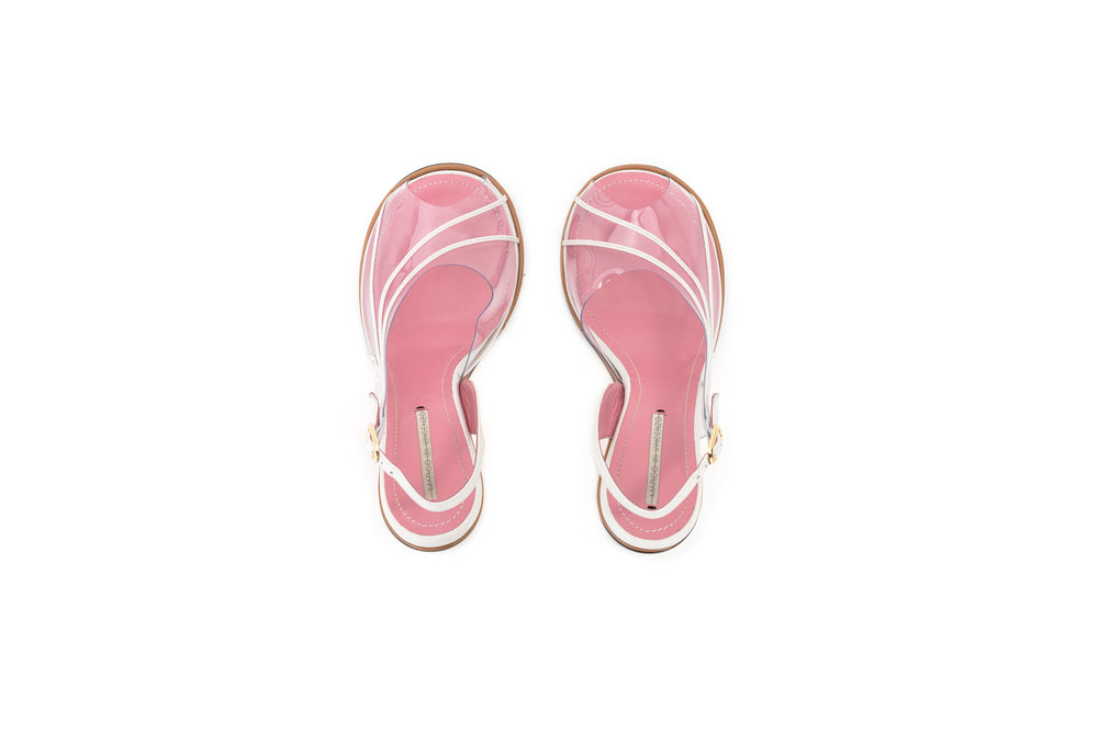 Pvc and leather slingback