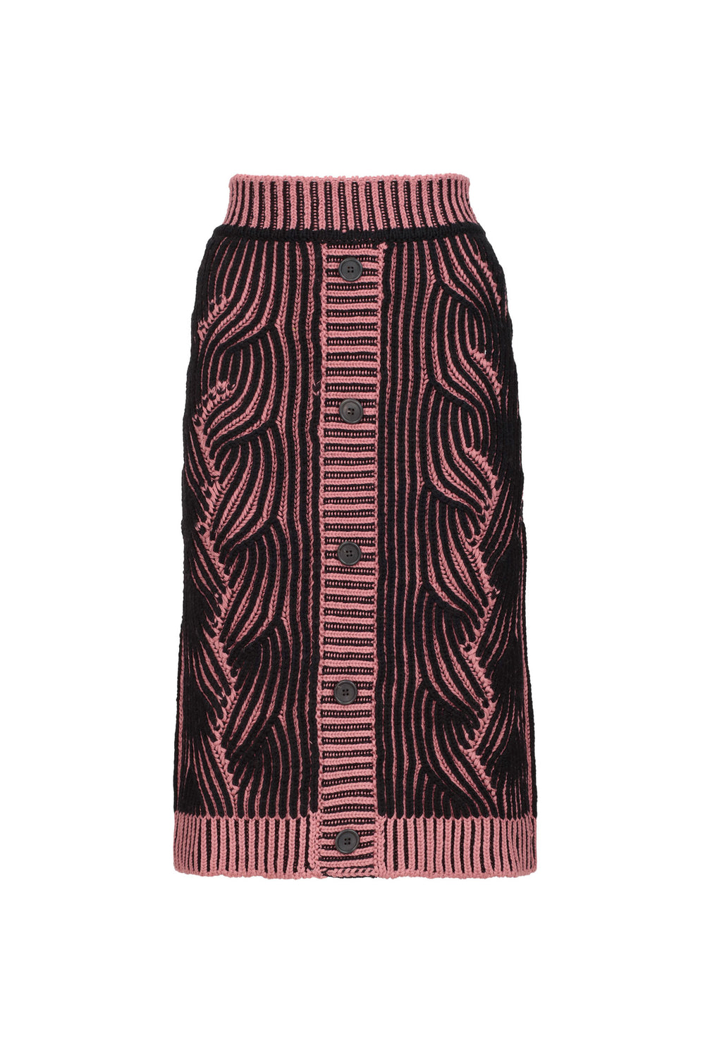 Cable-knit Bicolor Skirt