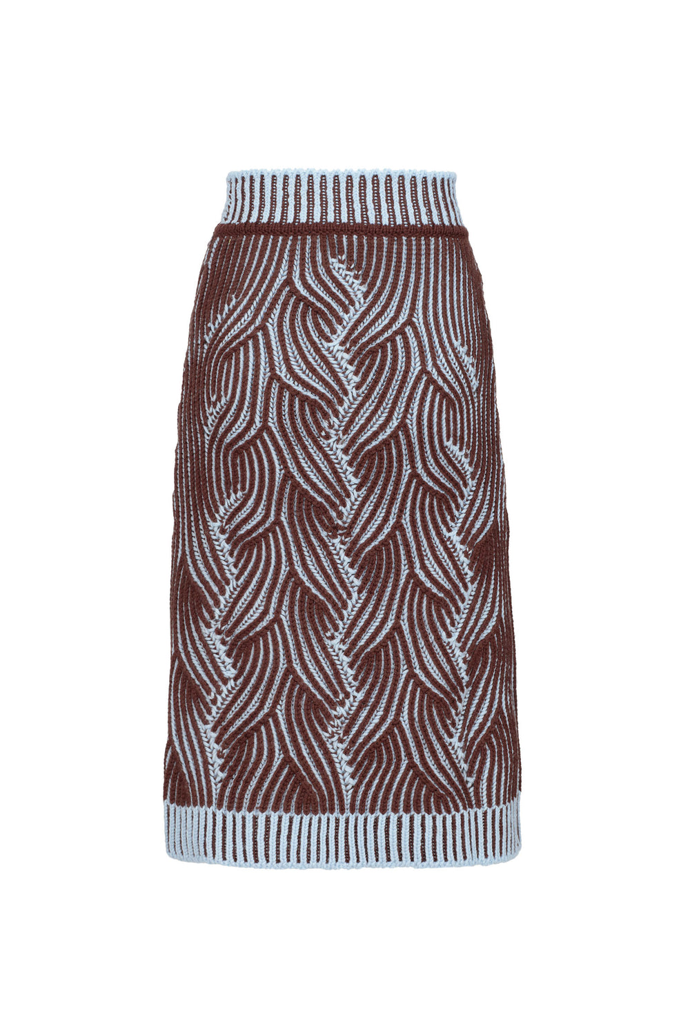 Cable-knit Bicolor Skirt