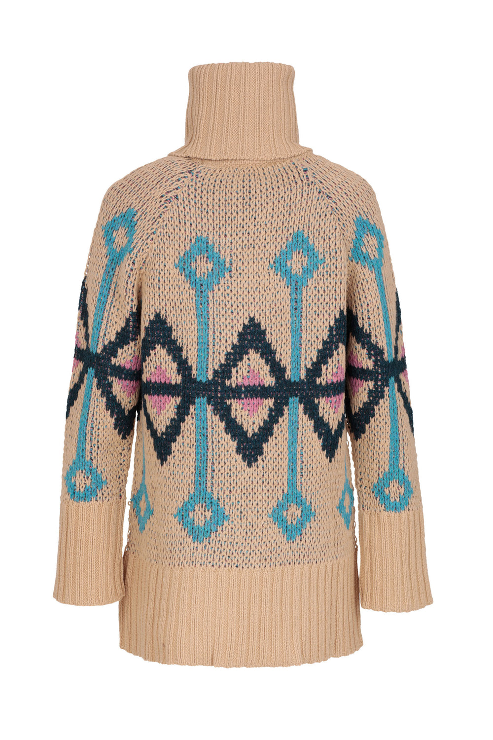 Maxi Shetland Jacquard-Knit Turtleneck Jumper