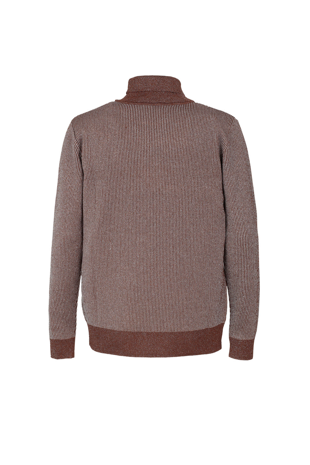 Optical Lurex-trimmed Turtleneck Jumper