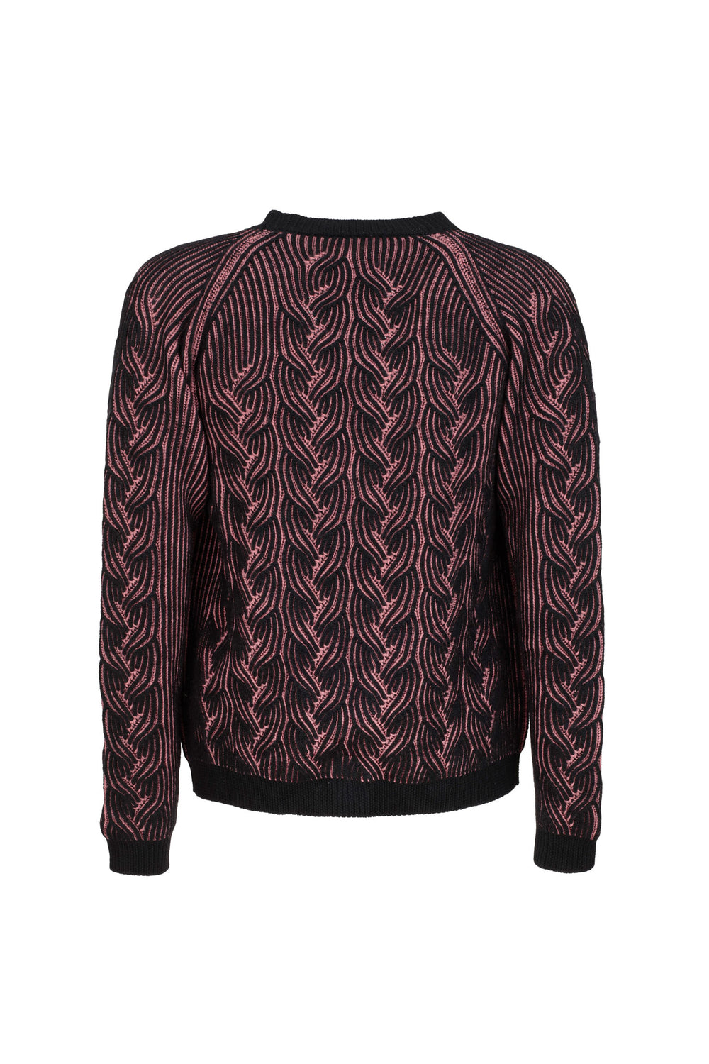 Cable-knit Bicolor Cardigan